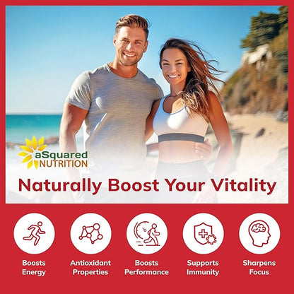 aSquared Nutrition Natural Korean Panax Ginseng (1000mg Max Strength)-90 Capsules Root Extract Complex (Red & White), High Dosage Ginsenosides in Seeds, Asian Powder Supplement,Tablet Pills for Energy