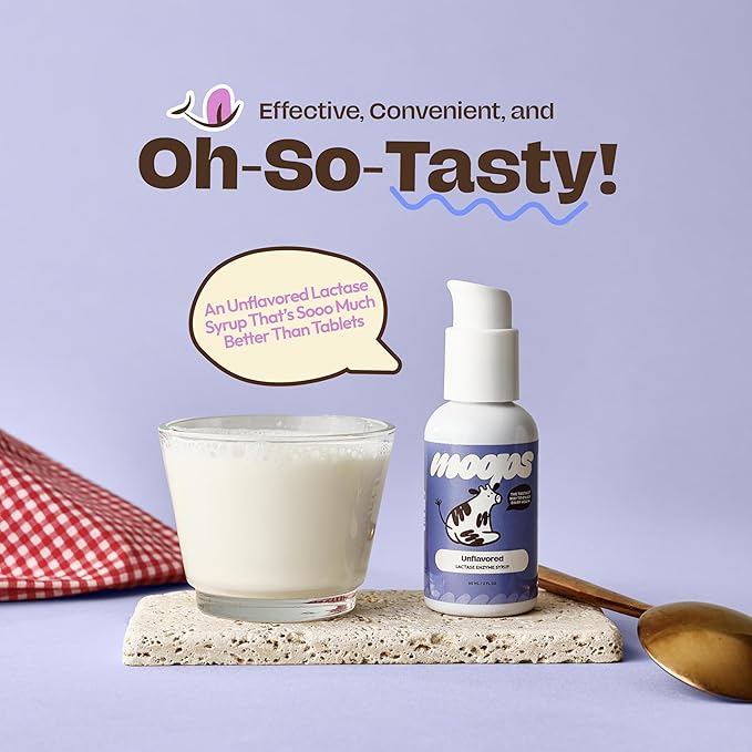 Lactase Enzyme Drops 2oz – Delicious Unflavored Flavor – 10,000 FCC Units for Fast Acting Dairy Relief – Customizable Dosing for Lactose Intolerance – Portable Twist-to-Lock Pump