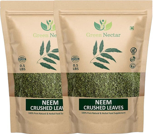Neem Leaf 8 Oz | 100% Natural Detox Neem Tea | Crushed Neem Leaves | Azadirachta Indica Leaf | Margosa Leaves | Non-GMO, Gluten Free (8 Oz - 2 pack)