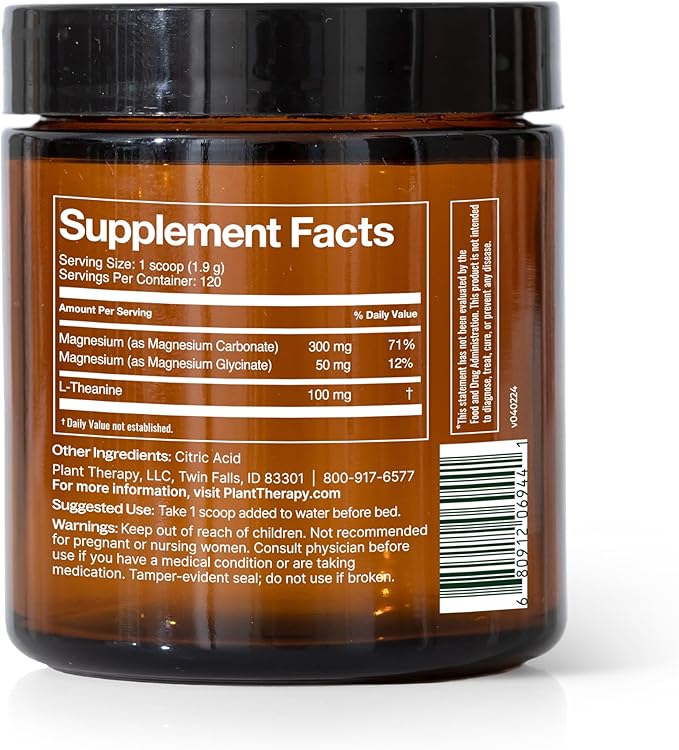 Plant Therapy Tart Cherry with Elderberry Herbal Supplement Capsules and Rest & Restore Magnesium Powder