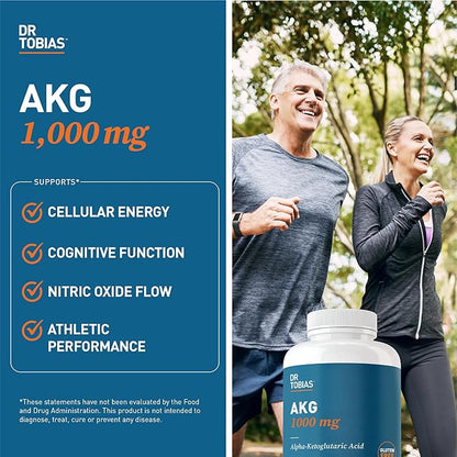 Dr. Tobias AKG Supplement & Vegan Omega 3 Algae Oil, Support Cellular Energy & Overall Health with AKG, EPA & DHA, Vegan, Gluten-Free, Non-GMO