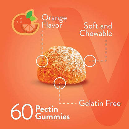 Vitamin C Gummies for Adults & Teens with Zinc & Echinacea - Immune Support Gummies - Vegan, Gelatin Free, Gluten Free, GMO Free - Tasty Vitamin C Chewable Orange Flavored Gummy
