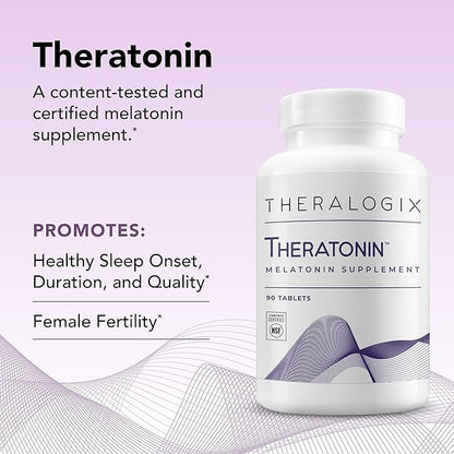 Theralogix Theratonin Melatonin Supplement - 90-Day Supply - Sleep Support Supplement - Melatonin to Aid a Good Night's Sleep - Supplement for Women to Support Fertility - NSF Certified - 90 Tablets