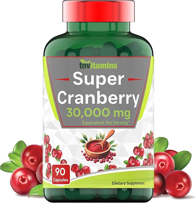 Cranberry Pills for Women & Men (30,000 MG - 90 Capsules) | Supports Urinary Tract Health* | Cranberry Concentrate Supplement | Bladder & Kidney Support* | Supports Women's Health* | Antioxidants