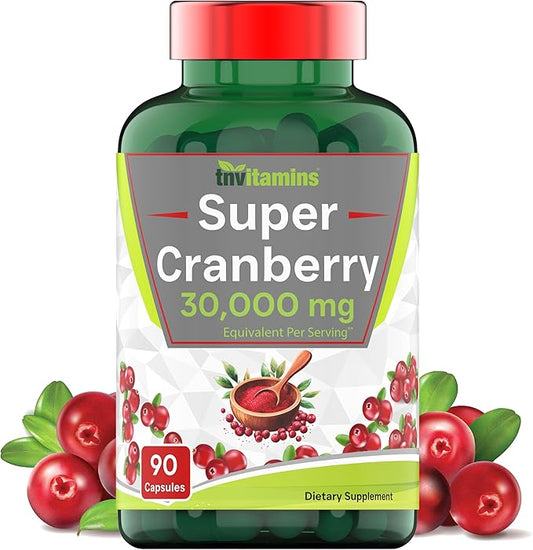 Cranberry Pills for Women & Men (30,000 MG - 90 Capsules) | Supports Urinary Tract Health* | Cranberry Concentrate Supplement | Bladder & Kidney Support* | Supports Women's Health* | Antioxidants