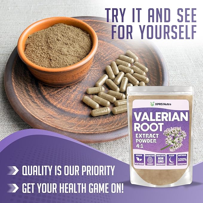 XPRS Nutra Valerian Root Extract Powder 4:1 - Premium Valerian Root Powder for Cognition - Vegan Friendly Herbal Sleep Support (16 Ounce)
