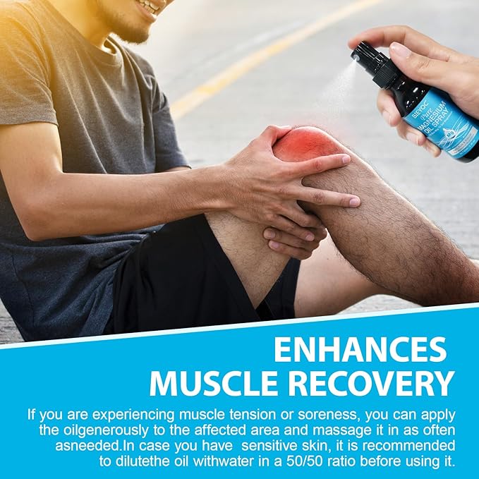 Magnesium Spray, 100% Pure & Organic Natural Magnesium Oil Spray for Feet Glass Bottle, Soothing Relief & Relaxation, Easy to Absorb and Use