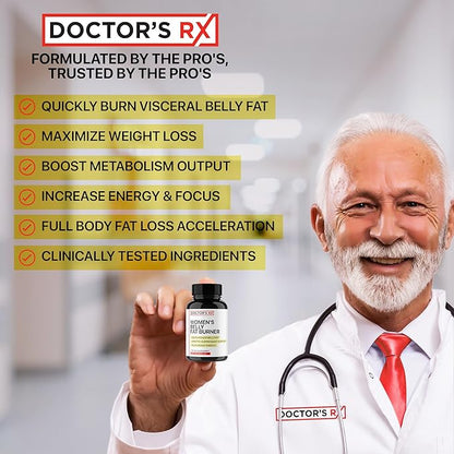 Belly Fat Burner Supplement for Women | Metabolism Booster, Suppress Appetite, Burn Calories | Extra Strength Weight Loss Pills for Women with 8 Strong Ingredients - 60 Servings