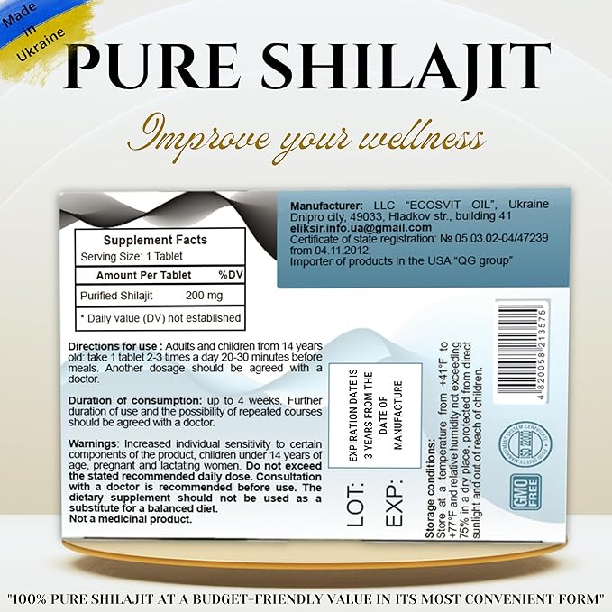 Shilajit Shampoo 8.45oz and Pure Raw Shilajit Tablets (60 Count) Bundle - Natural Care for Hair & Vitality Boost