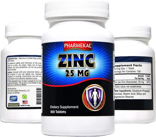 Zinc (as Zinc Gluconate) 25 mg, 100 Mini Size Easy to Swallow Tablets – Immune Support, Essential Mineral Antioxidant, Healthy Living, Gluten Free, cGMP Compliant, Made in USA