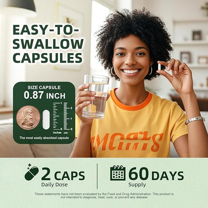 Magnesium Glycinate 800mg Chelated Supplement,160mg Magnesium Per Serving - 99% High Absorption - Supports for Muscle, Joint Health, Heart & Sleep - 180 Veggie Capsules