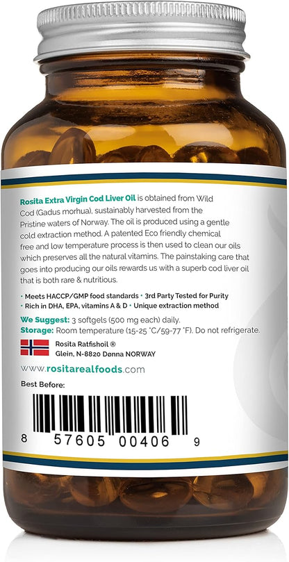 Rosita Extra Virgin Cod Liver Oil Softgels