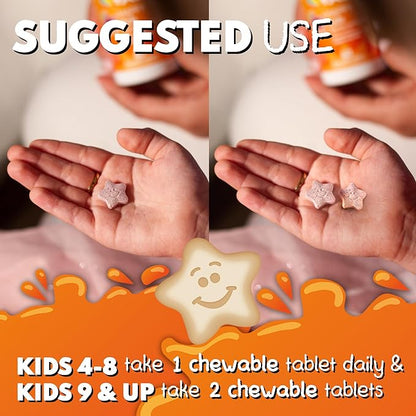 VAL Magnesium for Kids | High-Absorption Magnesium for Calm, Relaxation & Focus | Magnesium Glycinate, Citrate & Taurate | with Vitamin B6, D & C | Sugar-Free, Non-GMO | Vanilla | 60 Chewable Tablets