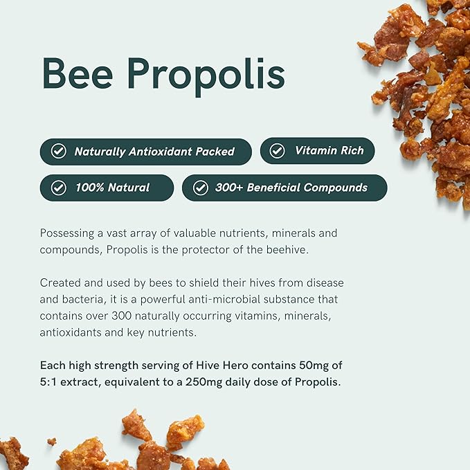 Dr Sosnowski's Hive Hero | Bee Propolis, Royal Jelly, Bee Pollen | Triple Action, Maximum Potency Hive Formula | Vegetable Capsules, 60ct