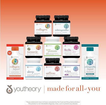 Youtheory Advanced Collagen - 6,000 mg - with Vitamin C - for Hair, Skin & Nails* - Collagen Supplements for Women and Men - 120 Tablets