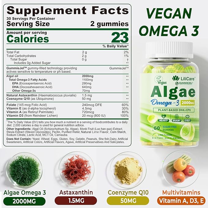Bundle Vegan Omega 3 Supplement Gummies + Kids Vitamin D3 K2 Filled Gummies