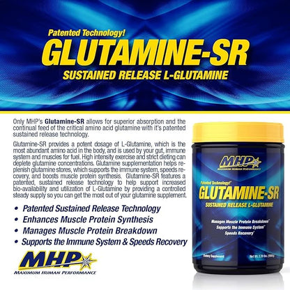 MHP Glutamine SR, Immune Health, Muscle Recovery, Support Muscle Mass, Speed Recovery, 160 Servings, 2.2 Pound (Pack of 1)