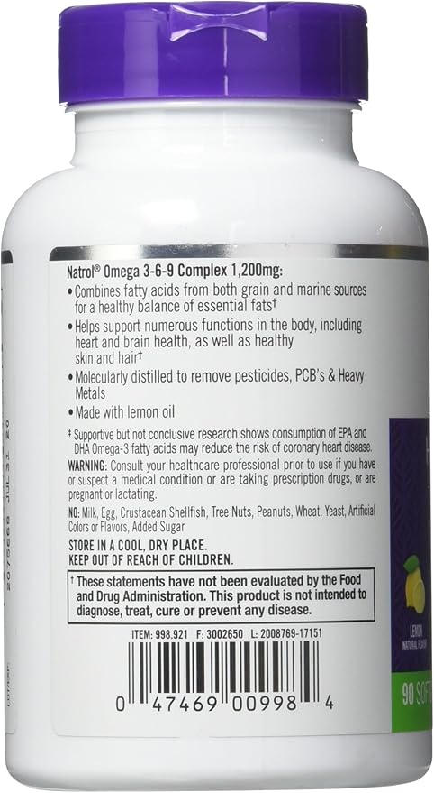 Natrol - Omega 3-6-9 Complex, 90 softgels