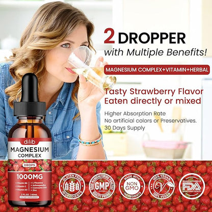 Magnesium Glycinate Liquid Drops Supplement | Triple Magnesium Complex Liquid Drops | Bundle