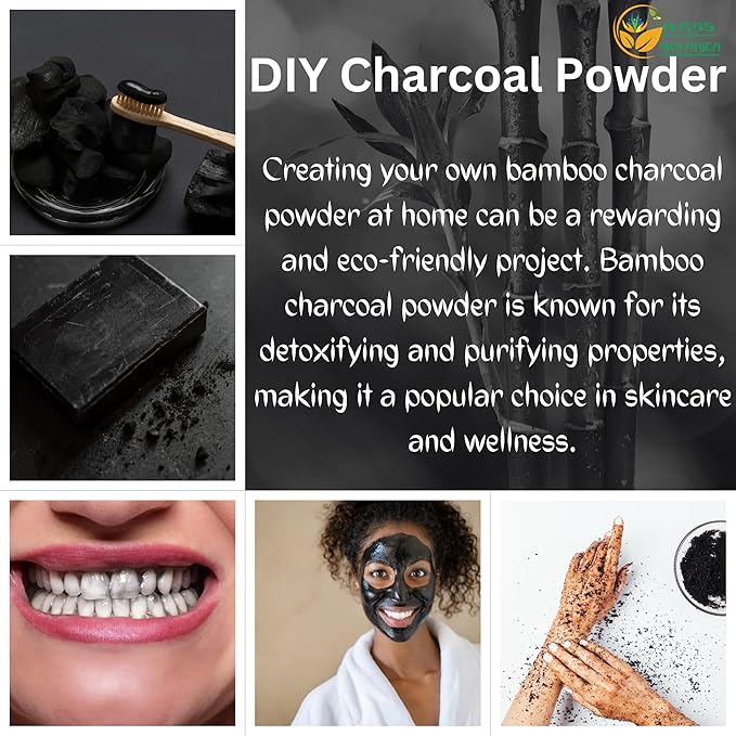 Activated Charcoal Powder 100% Food Grade Bamboo Charcoal Powder for Baking, Soap Making, Face Masks & DIY Skincare Fine for Multiple Uses 2 oz