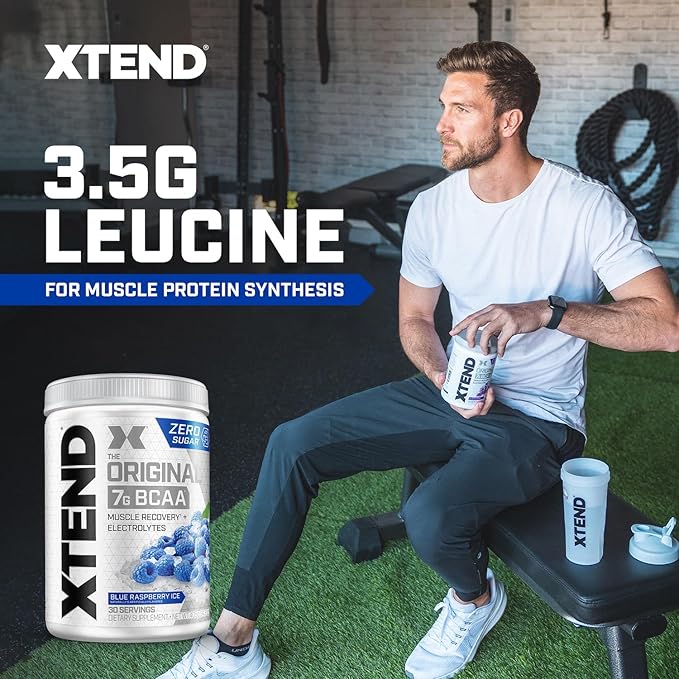 XTEND Original BCAA Powder 7g BCAA and 2.5g L-Glutamine, Sugar Free Post Workout Muscle Recovery Drink with Amino Acids for Men & Women, 30 Servings