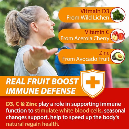 Bundle: Vitamin C + D3 + Zinc Gummies for Adults 50 + & Vitamin K2 Gummies