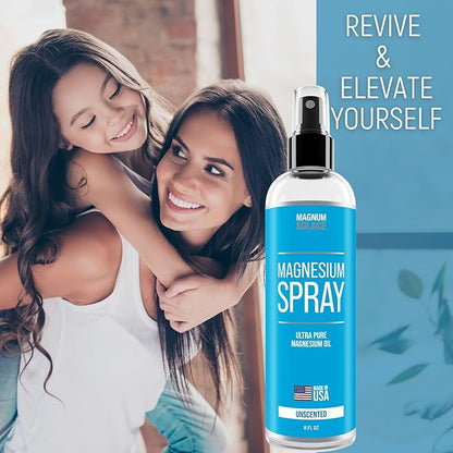Magnesium Spray - Big 8 oz USP Grade Pure Magnesium Oil Spray - Made in USA Since 2008