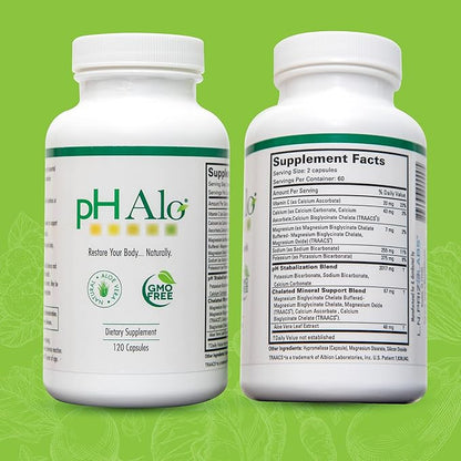 pHAlo pH Balance Supplement Pills - Magnesium, Bicarbonates Capsules for Alkaline Balance - Natural Treatment for Focus, pH Balance, Gut Health, Performance and Recovery