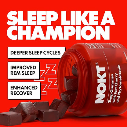 Sleep Gummies - Tart Cherry & Vegan Melatonin, Sugar-Free, Gluten-Free, Nutritional Supplement, 30 Gummies, Tart Cherry Flavor, Gummy Form, Deep Restorative Sleep Support