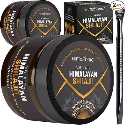 Authentic Himalayan SHILAJIT® by NutroTonic® | 60 Days Sun Dried Organic Most Potent Premium Resin | Lab Tested for Safety | Natural Source of Fulvic Acid +86% & Humic Acid +10%
