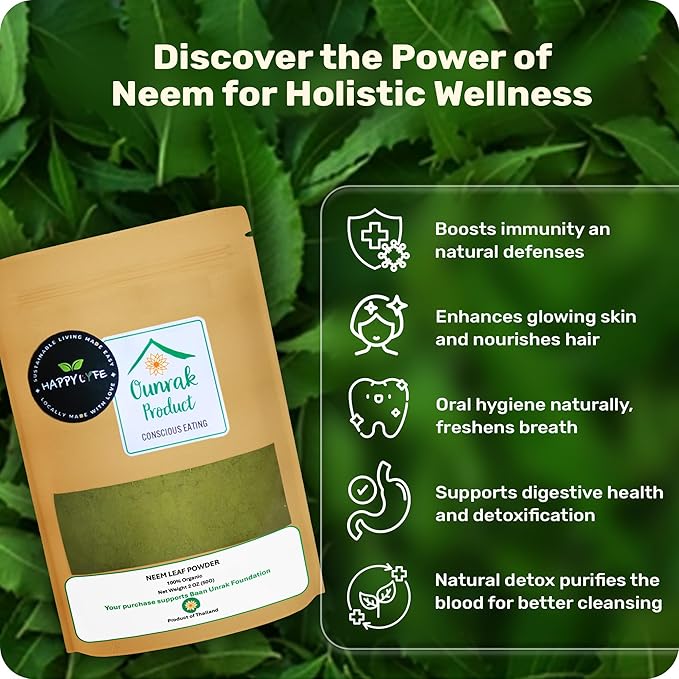 Neem Leaf Powder - 50g | Organic Thai Herbal Supplement