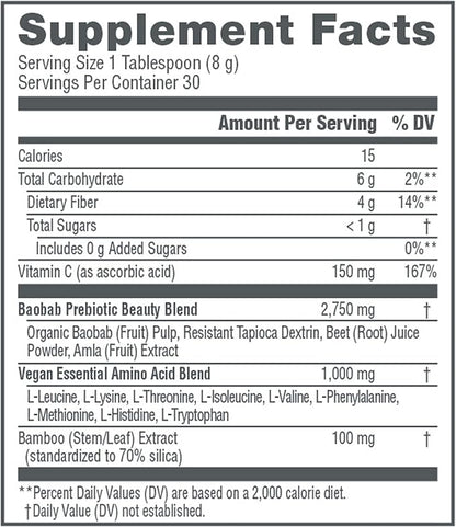 NeoCell Vegan Beauty Builder Collagen Alternative; Plant-Based Vegan Collagen-Booster Supports Collagen Production; Hibiscus Flavored; 8 g Powder/Serv; 30 Servs; 8.5 Oz,* (Pack of 2)