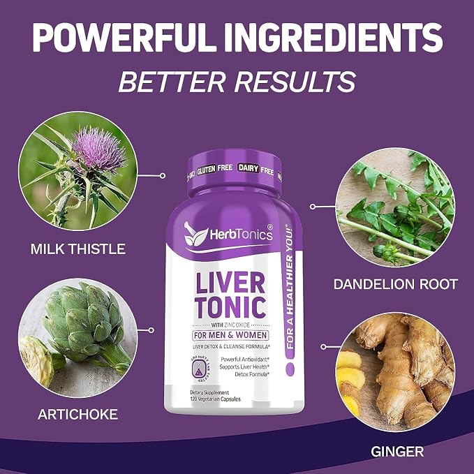 Liver Cleanse Detox & Repair Formula with Milk Thistle - Artichoke and Herbs Liver Health Support Supplement - Prostate Support Supplement for Men's Health | with Saw Palmetto & Less Urination