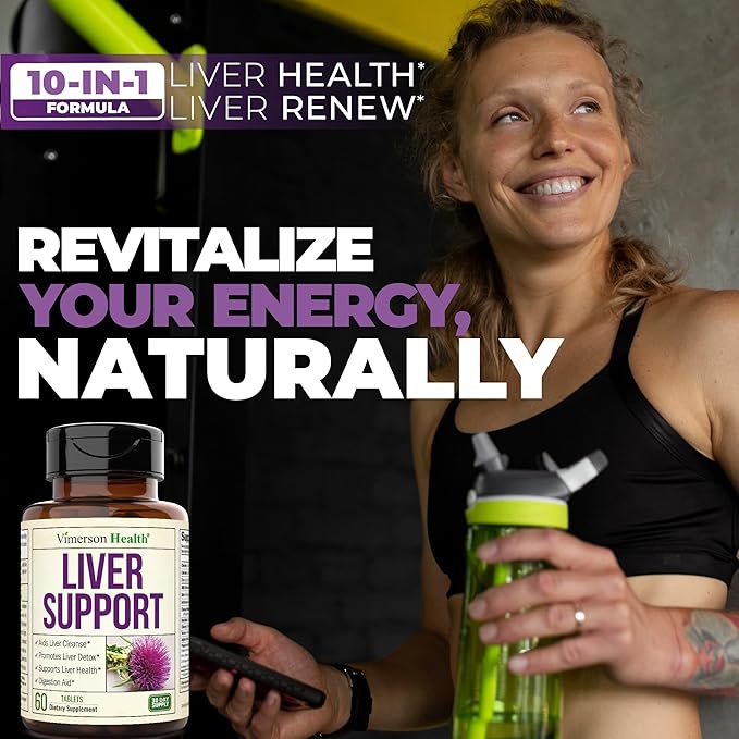 Liver Cleanse Detox & Repair Milk Thistle Supplement - Herbal Liver Support - Choline, Artichoke Extract & Chicory. Dandelion Root Supplement to Support Digestion & Promote Cellular Repair. 60 Tablets