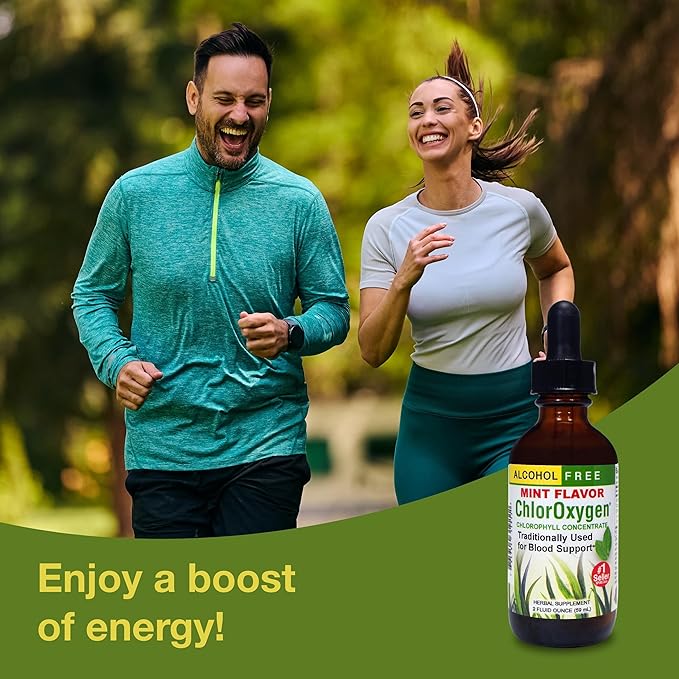 Herbs Etc. ChlorOxygen Chlorophyll Concentrate - Highly-Concentrated Energy Support - Aids Healthy Blood Circulation - Natural Vitality Support - Alcohol-Free - Mint, 2 fl oz (About 132 Servings)