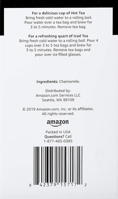 Amazon Brand - Happy Belly Chamomile Herbal Tea Bags, 20 Count (Previously Solimo) (Pack of 2)