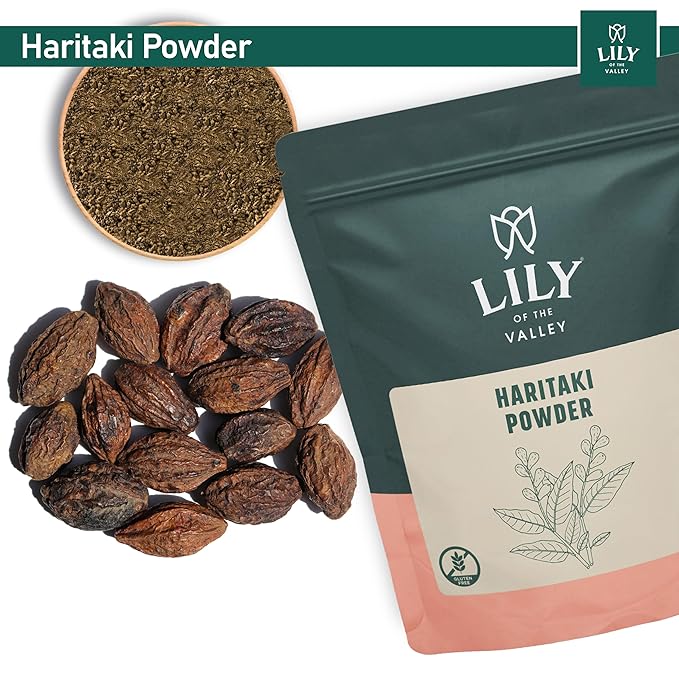 Lily of the Valley Haritaki Powder - Terminalia Chebula - Sourced from India - An Ayurvedic Herb - 100% Natural &No Added Preservative - Vegan & Gluten-Free (16oz, 453g)- Package May Vary