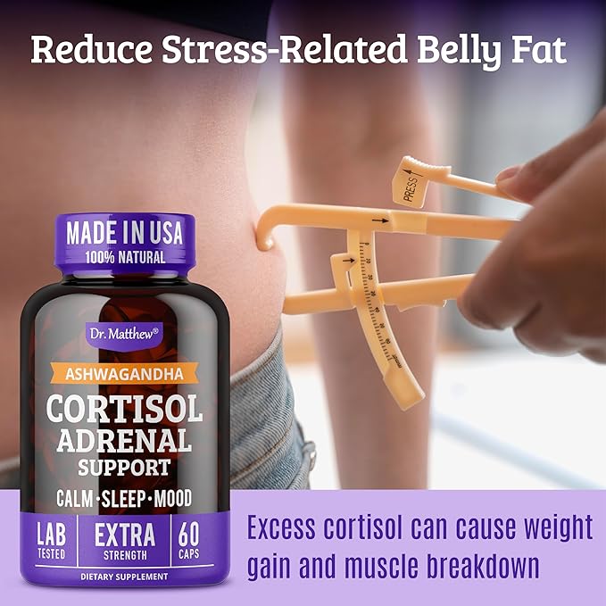 Dr. Matthew Cortisol Reducer Supplement for Women. Adrenal Support with Ashwagandha, Rhodiola & Ginseng – A Detox Cocktail to Lower Cortisol & Aid Relaxation, Calm and Restful Sleep