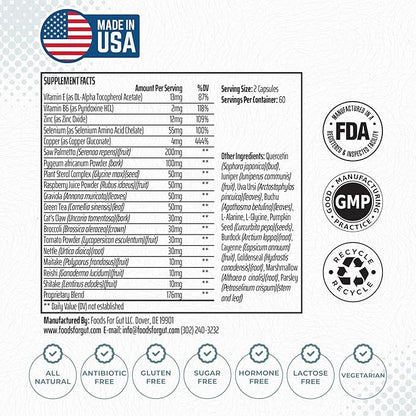 Innovative Prostate Formula for Men | with Saw Palmetto, Pumpkin Seed, & Zinc | 120 Vegetarian Capsules | Support Urinary Function, Prostate Health | Better Sleep