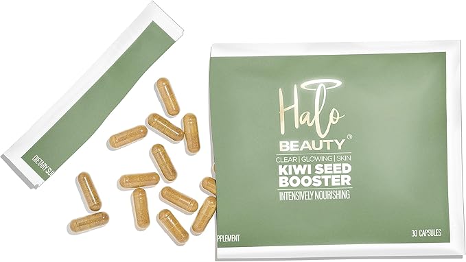 Kiwi Seed Booster Skin Supplement Starter Bundle - 60-Day Supply with Bottle & Eco-Friendly Refill - Vegan Skin Vitamin for Anti-Aging, Hydration & Collagen Support