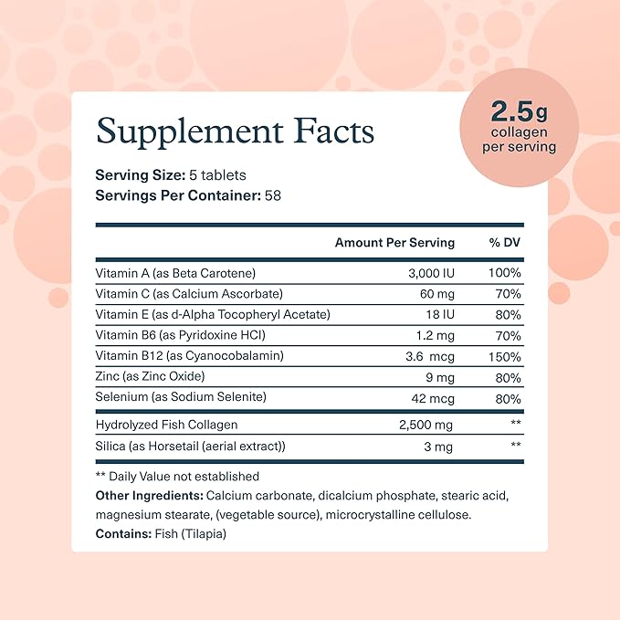 Youtheory Marine Collagen - 2,500 mg Hydrolyzed Collagen - Supports Skin* - Fish-Sourced Collagen - with Vitamin C, A, C, E, B6, B12 & More - Highly Digestible and Absorbable - 290 Tablets