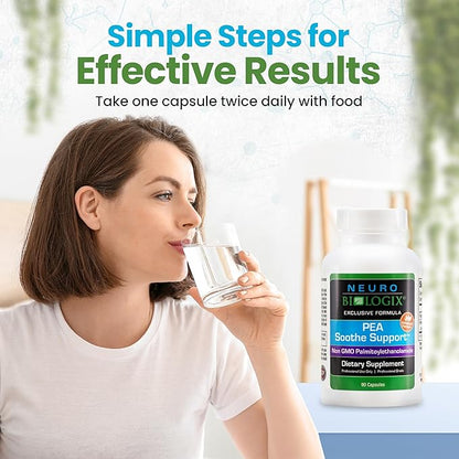 PEA Soothe Support Natural Relief Formula - PEA Supplement Featuring PEA & Resveratrol to Support Nerve Function & Reduce Sensitivity - Promotes Recovery, Mental Clarity, Energy & Everyday Balance