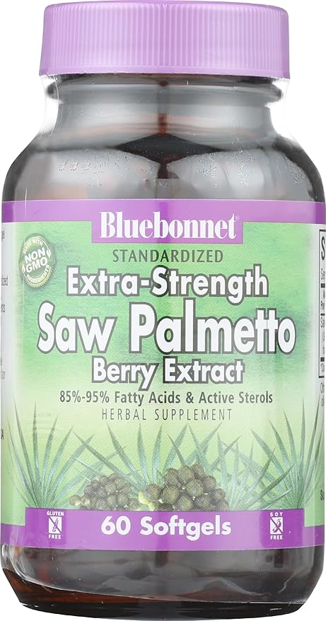 BlueBonnet Extra Strength Saw Palmetto Berry Extract Supplement, 60 Count