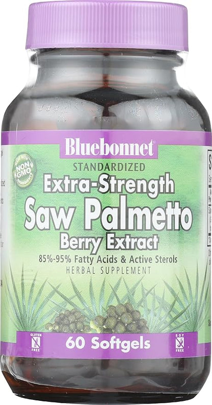 BlueBonnet Extra Strength Saw Palmetto Berry Extract Supplement, 60 Count
