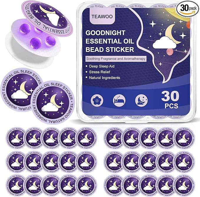 Sleep Patches for Adults and Kids, Goodnight Sleep Oil Bead Patches (30 PCS, Serving Up to 120 Nights), Upgraded Sweet Dream Formula with 100% Natural Plant Ingredients