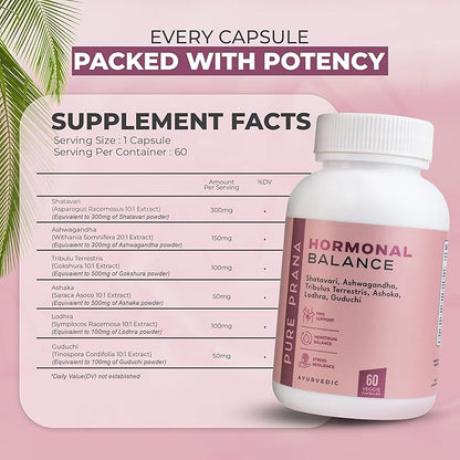 Ayurvedic Supplement Hormone Balance for Women – Shatavari, Ashwagandha Goli, PMS & Menstrual Support, Pressure Resilience, Cortisol Manager, 60 Capsules