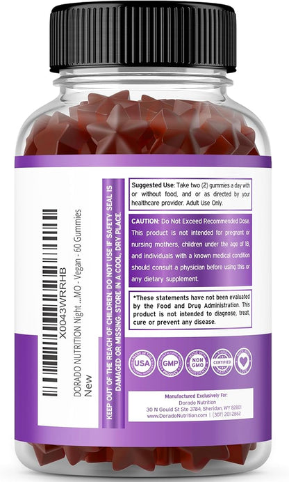 Night Time Fat Burner Gummies (60 Count) - Weight Loss & Metabolism Melatonin Supplement and Dihydroberberine (60 Capsules) Patented GlucoVantage Super Berberine - Third Party Tested, Vegan & USA Made