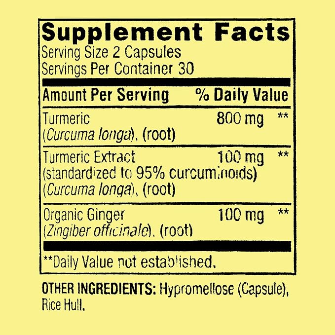 Spring Valley Turmeric Curcumin 1000 mg- 60 Capsules (Pack of 1), Boxed by Fusion Shop Store