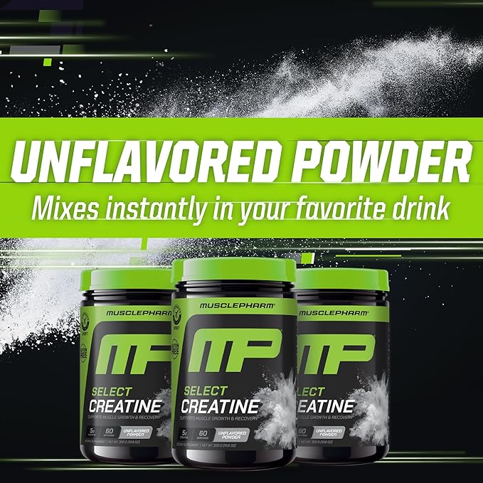 MusclePharm Essentials Creatine Monohydrate Powder, Pre Workout Muscle Builder & Post Workout Muscle Recovery Supplement, Ultra-Pure 100% Monohydrate Creatine Powder, 60 Servings, Unflavored