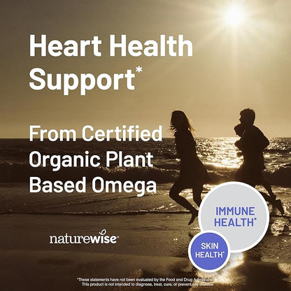NatureWise Flaxseed Oil 3000 mg, Fish Free Omega 3 with 1500 mg ALA, Dietary Supplement for Immune Health Support - Organic, Cold Pressed, Non-GMO - 120 Softgels[40-Day Supply]